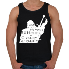 PRINTFASHION Witcher - Toss a coin... - Férfi atléta - Fekete