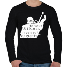 PRINTFASHION Witcher - Toss a coin... - Férfi hosszú ujjú póló - Fekete férfi póló