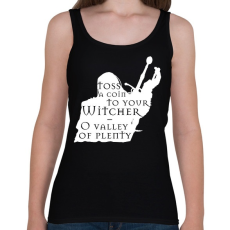 PRINTFASHION Witcher - Toss a coin... - Női atléta - Fekete