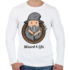 PRINTFASHION Wizard 4life - Férfi hosszú ujjú póló - Fehér