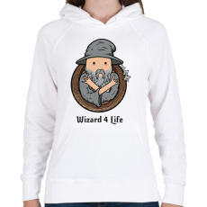 PRINTFASHION Wizard 4life - Női kapucnis pulóver - Fehér