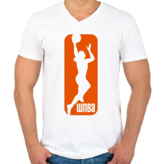 PRINTFASHION WNBA - Férfi V-nyakú póló - Fehér