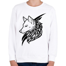 PRINTFASHION Wolf Black - Gyerek pulóver - Fehér gyerek pulóver, kardigán