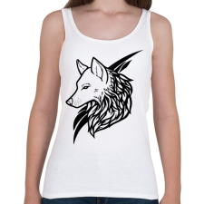PRINTFASHION Wolf Black - Női atléta - Fehér női trikó