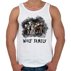 PRINTFASHION wolf family - Férfi atléta - Fehér