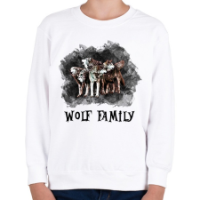 PRINTFASHION wolf family - Gyerek pulóver - Fehér gyerek pulóver, kardigán