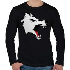 PRINTFASHION Wolf - Férfi hosszú ujjú póló - Fekete