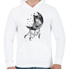 PRINTFASHION wolf - Férfi kapucnis pulóver - Fehér férfi pulóver, kardigán