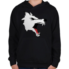 PRINTFASHION Wolf - Gyerek kapucnis pulóver - Fekete gyerek pulóver, kardigán