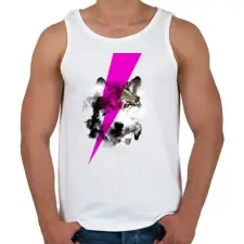 PRINTFASHION Wolf rocks - Férfi atléta - Fehér atléta, trikó