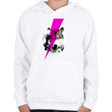 PRINTFASHION Wolf rocks - Gyerek kapucnis pulóver - Fehér