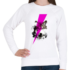 PRINTFASHION Wolf rocks - Női pulóver - Fehér