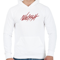 PRINTFASHION Wolfish - Férfi kapucnis pulóver - Fehér