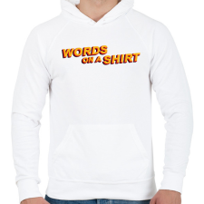 PRINTFASHION Words on a Shirt - Férfi kapucnis pulóver - Fehér férfi pulóver, kardigán