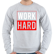 PRINTFASHION Work hard - Férfi pulóver - Sport szürke férfi pulóver, kardigán