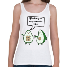PRINTFASHION Working on my summer body - Női atléta - Fehér női trikó