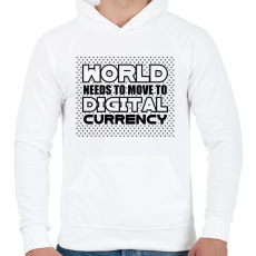 PRINTFASHION World-needs-to-move-to-digital-currency - Férfi kapucnis pulóver - Fehér