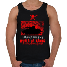 PRINTFASHION world of tanks addict - Férfi atléta - Fekete