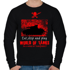 PRINTFASHION world of tanks addict - Férfi pulóver - Fekete férfi pulóver, kardigán