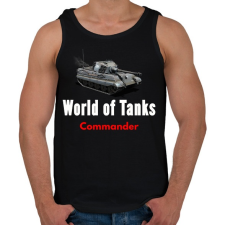 PRINTFASHION world of tanks commander - Férfi atléta - Fekete atléta, trikó