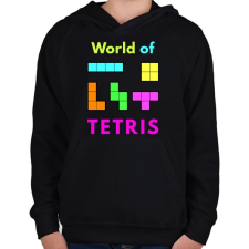 PRINTFASHION WORLD OF TETRIS - Gyerek kapucnis pulóver - Fekete gyerek pulóver, kardigán