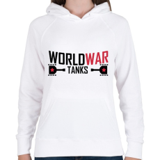 PRINTFASHION World war tank - Női kapucnis pulóver - Fehér
