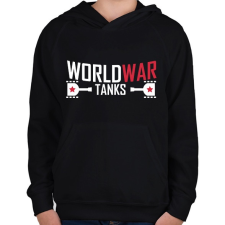 PRINTFASHION World War Tanks - Gyerek kapucnis pulóver - Fekete gyerek pulóver, kardigán