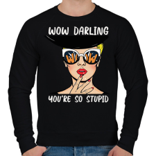PRINTFASHION Wow Darling - Pop art - Férfi pulóver - Fekete férfi pulóver, kardigán