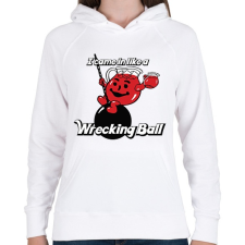 PRINTFASHION Wreckingball - Női kapucnis pulóver - Fehér női pulóver, kardigán