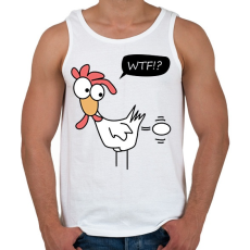 PRINTFASHION WTF chicken - Férfi atléta - Fehér