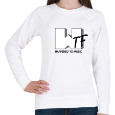 PRINTFASHION Wtf hapenned with music - parody - Női pulóver - Fehér női pulóver, kardigán