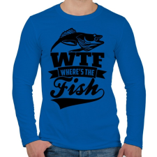 PRINTFASHION WTF horgász - Férfi hosszú ujjú póló - Királykék férfi póló
