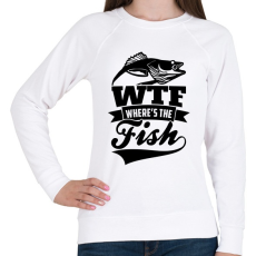 PRINTFASHION WTF horgász - Női pulóver - Fehér