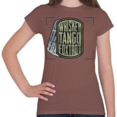 PRINTFASHION WTF - Női póló - Mogyoróbarna