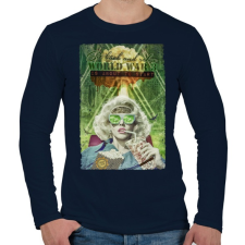 PRINTFASHION WW3 - Férfi hosszú ujjú póló - Sötétkék férfi póló