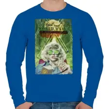 PRINTFASHION WW3 - Férfi pulóver - Királykék férfi pulóver, kardigán