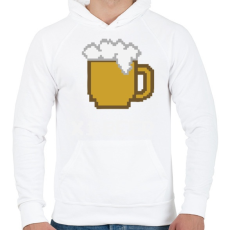 PRINTFASHION X1 beer - Férfi kapucnis pulóver - Fehér