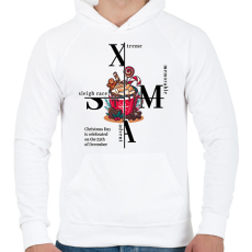 PRINTFASHION X-mas hot chocolate - Férfi kapucnis pulóver - Fehér