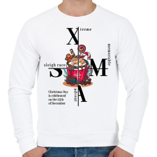 PRINTFASHION X-mas hot chocolate - Férfi pulóver - Fehér férfi pulóver, kardigán