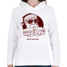 PRINTFASHION X-MAS TIME - Női kapucnis pulóver - Fehér női pulóver, kardigán