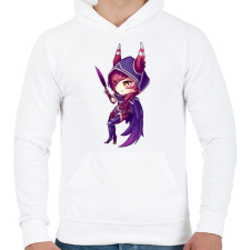 PRINTFASHION Xayah - Férfi kapucnis pulóver - Fehér férfi pulóver, kardigán