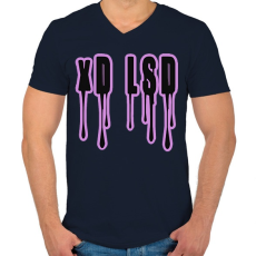 PRINTFASHION xD LSD - Férfi V-nyakú póló - Sötétkék