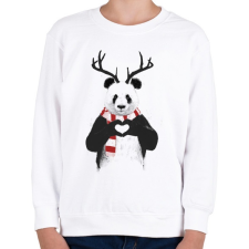 PRINTFASHION Xmas panda - Gyerek pulóver - Fehér gyerek pulóver, kardigán