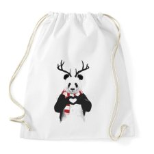 PRINTFASHION Xmas panda - Sportzsák, Tornazsák - Fehér tornazsák