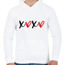 PRINTFASHION xoxo fehér - Férfi kapucnis pulóver - Fehér