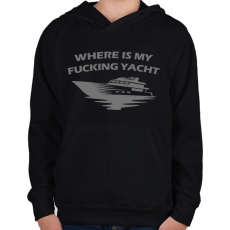 PRINTFASHION Yacht - Gyerek kapucnis pulóver - Fekete