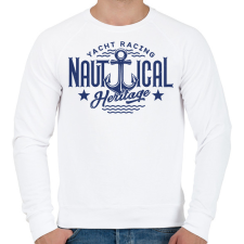 PRINTFASHION Yacht Racing - Férfi pulóver - Fehér férfi pulóver, kardigán