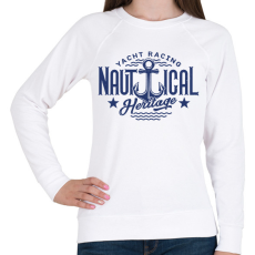 PRINTFASHION Yacht Racing - Női pulóver - Fehér