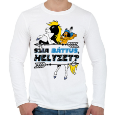 PRINTFASHION Yakari - Szia Bátyus, helyzet? - Férfi hosszú ujjú póló - Fehér férfi póló