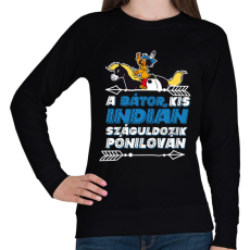PRINTFASHION Yakari - Yakari a bátor kis indián - Női pulóver - Fekete